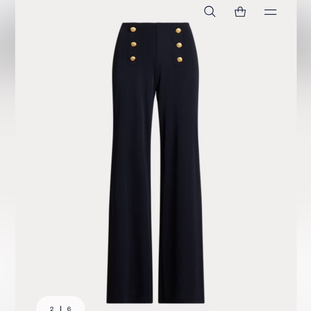 Lauren Ralph Lauren women’s pant stretch wide leg high waist
elastic waistband